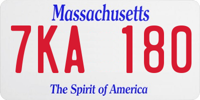 MA license plate 7KA180