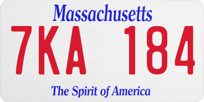 MA license plate 7KA184