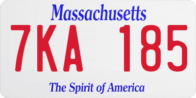 MA license plate 7KA185