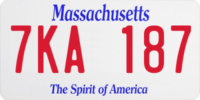 MA license plate 7KA187