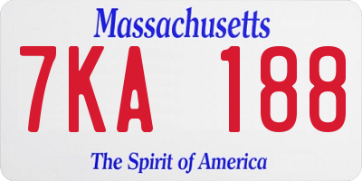 MA license plate 7KA188