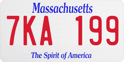 MA license plate 7KA199