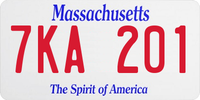 MA license plate 7KA201