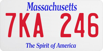 MA license plate 7KA246