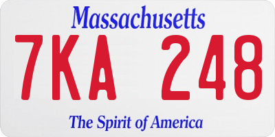 MA license plate 7KA248