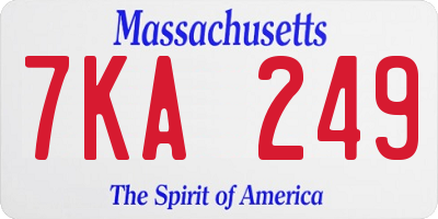 MA license plate 7KA249