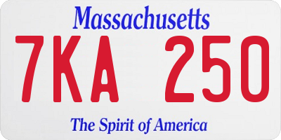 MA license plate 7KA250