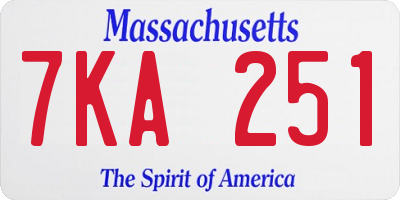 MA license plate 7KA251