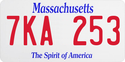 MA license plate 7KA253