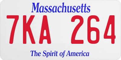 MA license plate 7KA264