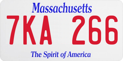 MA license plate 7KA266
