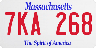 MA license plate 7KA268