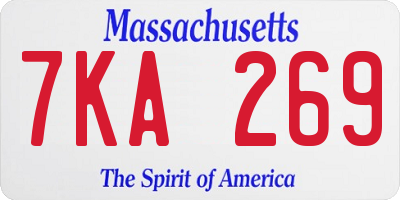 MA license plate 7KA269