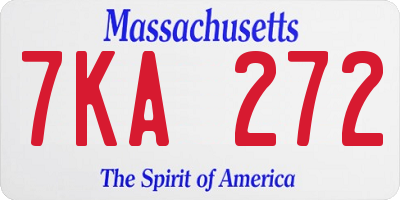 MA license plate 7KA272