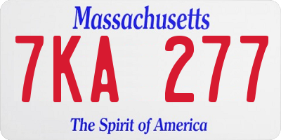 MA license plate 7KA277