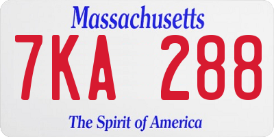 MA license plate 7KA288