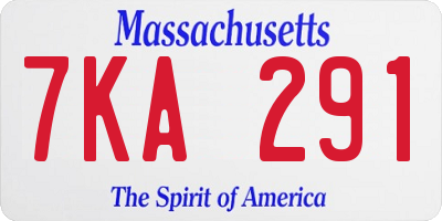 MA license plate 7KA291