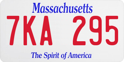 MA license plate 7KA295