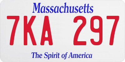 MA license plate 7KA297