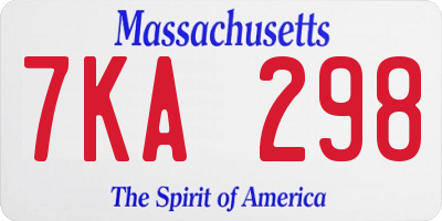MA license plate 7KA298
