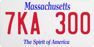 MA license plate 7KA300