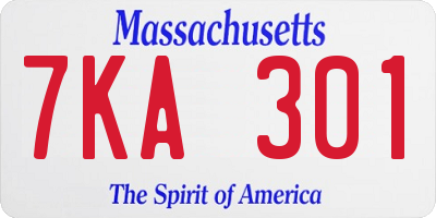 MA license plate 7KA301