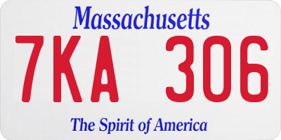 MA license plate 7KA306