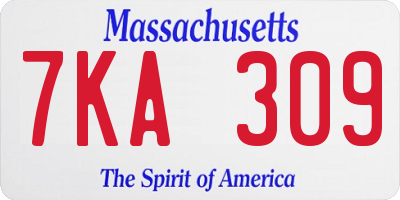 MA license plate 7KA309