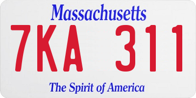 MA license plate 7KA311