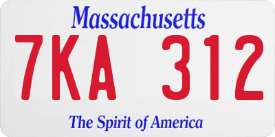 MA license plate 7KA312