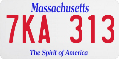 MA license plate 7KA313