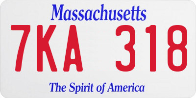 MA license plate 7KA318