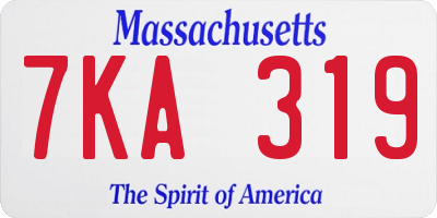 MA license plate 7KA319