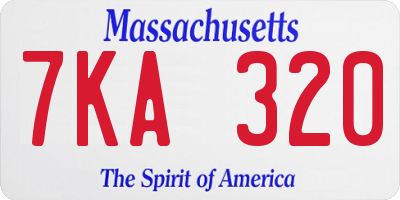 MA license plate 7KA320