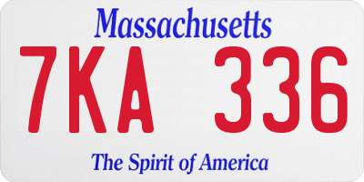MA license plate 7KA336