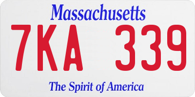 MA license plate 7KA339