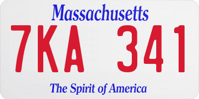 MA license plate 7KA341