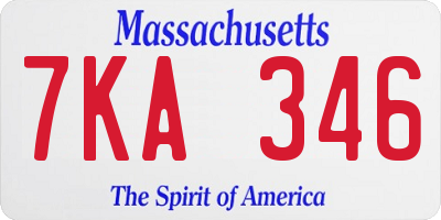 MA license plate 7KA346