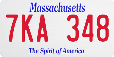 MA license plate 7KA348
