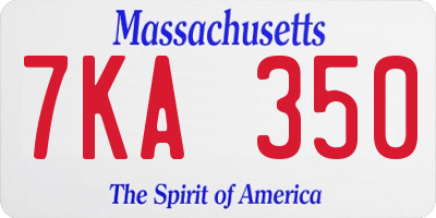 MA license plate 7KA350