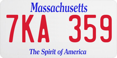 MA license plate 7KA359
