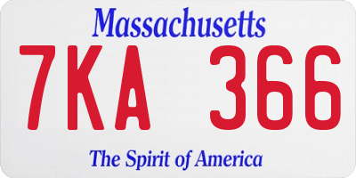 MA license plate 7KA366