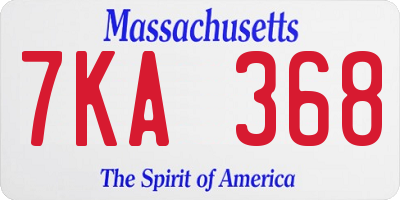MA license plate 7KA368