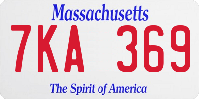 MA license plate 7KA369