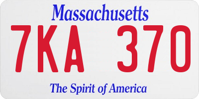 MA license plate 7KA370