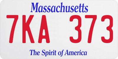 MA license plate 7KA373