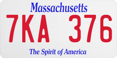 MA license plate 7KA376