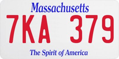 MA license plate 7KA379