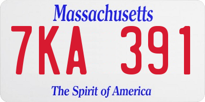 MA license plate 7KA391