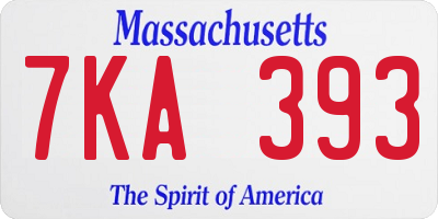 MA license plate 7KA393